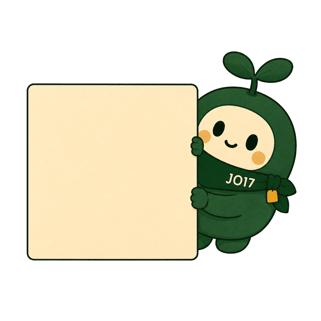 小揪拿著可掃描的 QR Code